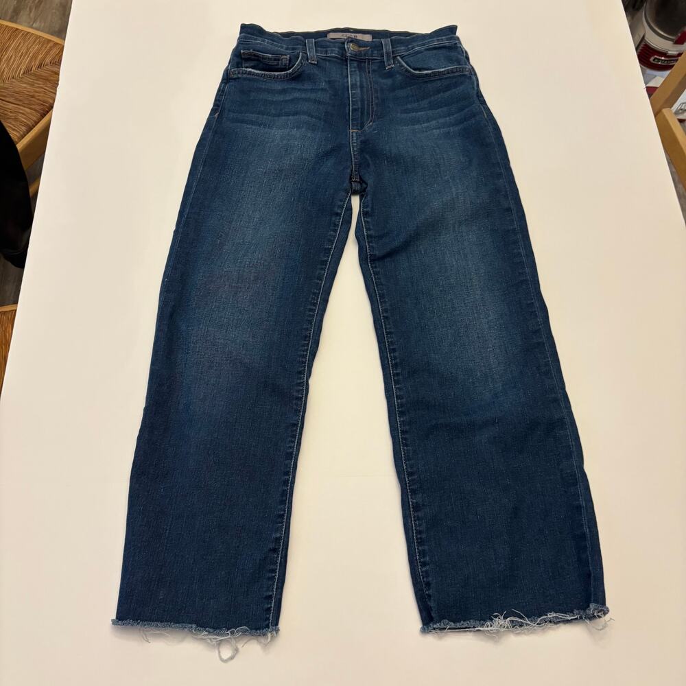 Joe's Jeans Atria Womens 27 High Rise Wide Leg Raw Hem Blue Jeans